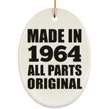 60th Birthday Made in 1964 All Parts Original - Oval Ornament