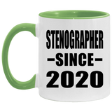Stenographer Since 2020 - 11oz Accent Mug Green