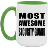 Most Awesome Security Guard - 15oz Accent Mug Green