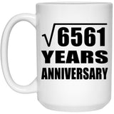 81st Anniversary Square Root of 6561 Years Anniversary - 15oz Coffee Mug