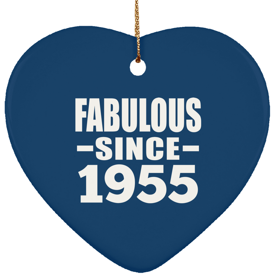 69th Birthday Fabulous Since 1955 - Heart Ornament