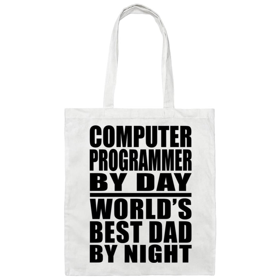 Computer Programmer By Day World's Best Dad By Night - Tote Bag White