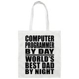 Computer Programmer By Day World's Best Dad By Night - Tote Bag White