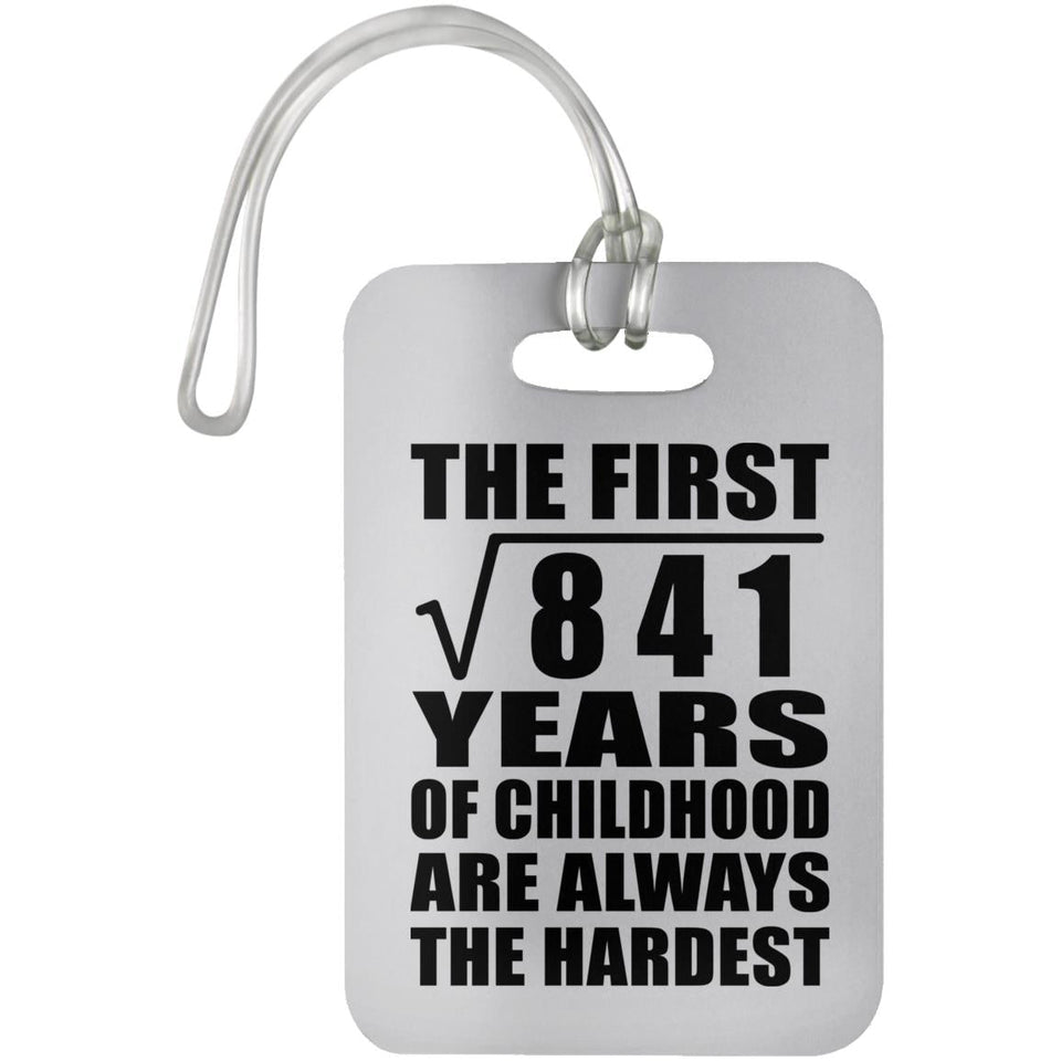 29th Birthday Square Root of 841 Years of Childhood - Luggage Bag Tag