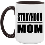 Stabyhoun Mom - 15oz Accent Mug Black