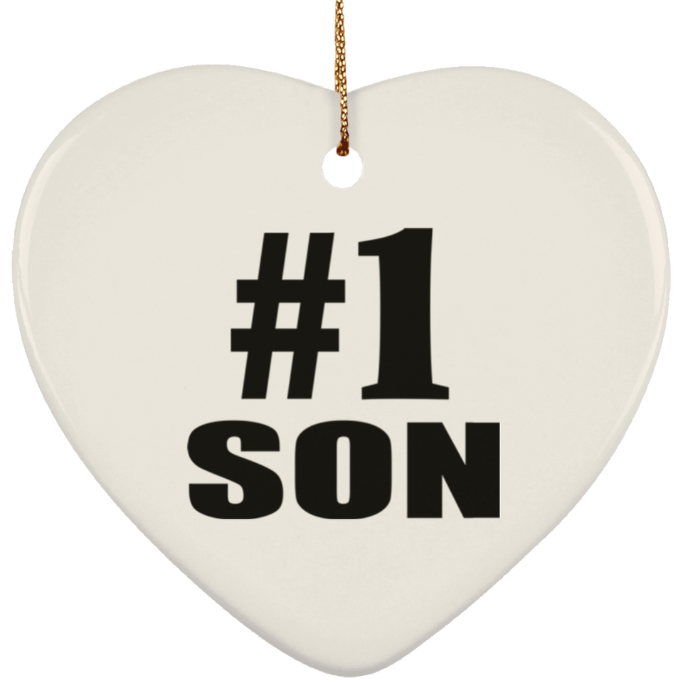 Number One #1 Son - Heart Ornament