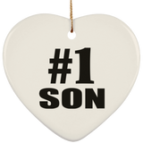 Number One #1 Son - Heart Ornament
