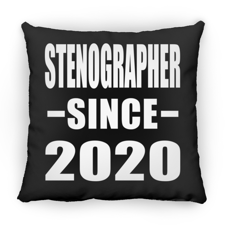 Stenographer Since 2020 - Throw Pillow Black
