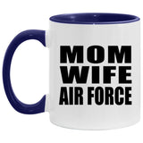 Mom Wife Air Force - 11oz Accent Mug Purple