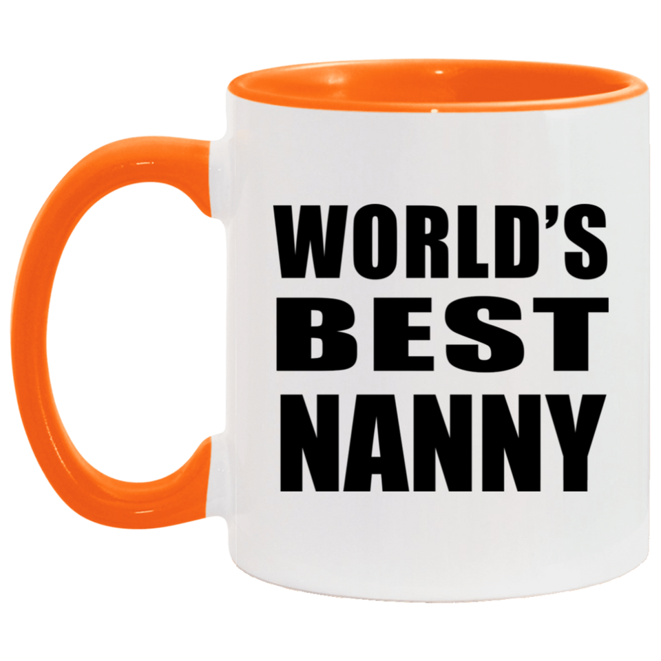 World's Best Nanny - 11oz Accent Mug Orange