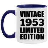 71st Birthday Vintage 1953 Limited Edition - 11oz Accent Mug Purple