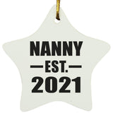 Nanny Established EST. 2021 - Star Ornament