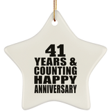 Happy 41st Anniversary 41 Years & Counting - Star Ornament