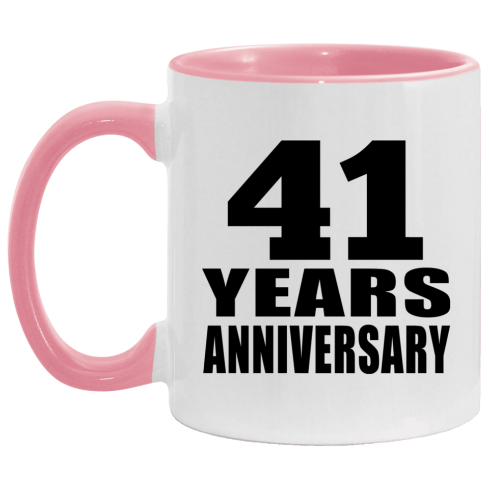 41st Anniversary 41 Years - 11oz Accent Mug Pink