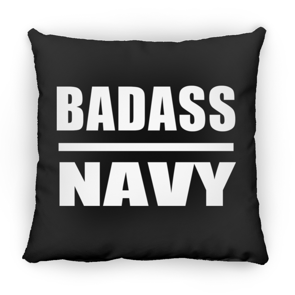 Badass Navy - Throw Pillow Black