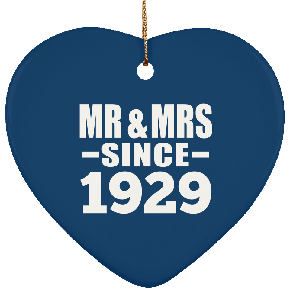 95th Anniversary Mr & Mrs Since 1929 - Heart Ornament
