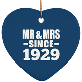 95th Anniversary Mr & Mrs Since 1929 - Heart Ornament