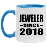 Jeweler Since 2018 - 11oz Accent Mug Blue