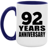 92nd Anniversary 92 Years Anniversary - 15oz Accent Mug Purple