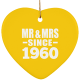 64th Anniversary Mr & Mrs Since 1960 - Heart Ornament