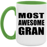 Most Awesome Gran - 15oz Accent Mug Green