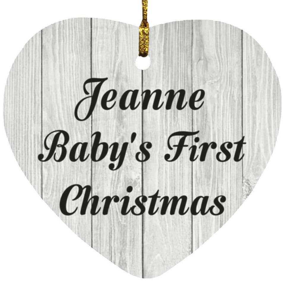 Jeanne Baby's First Christmas - Heart Ornament F