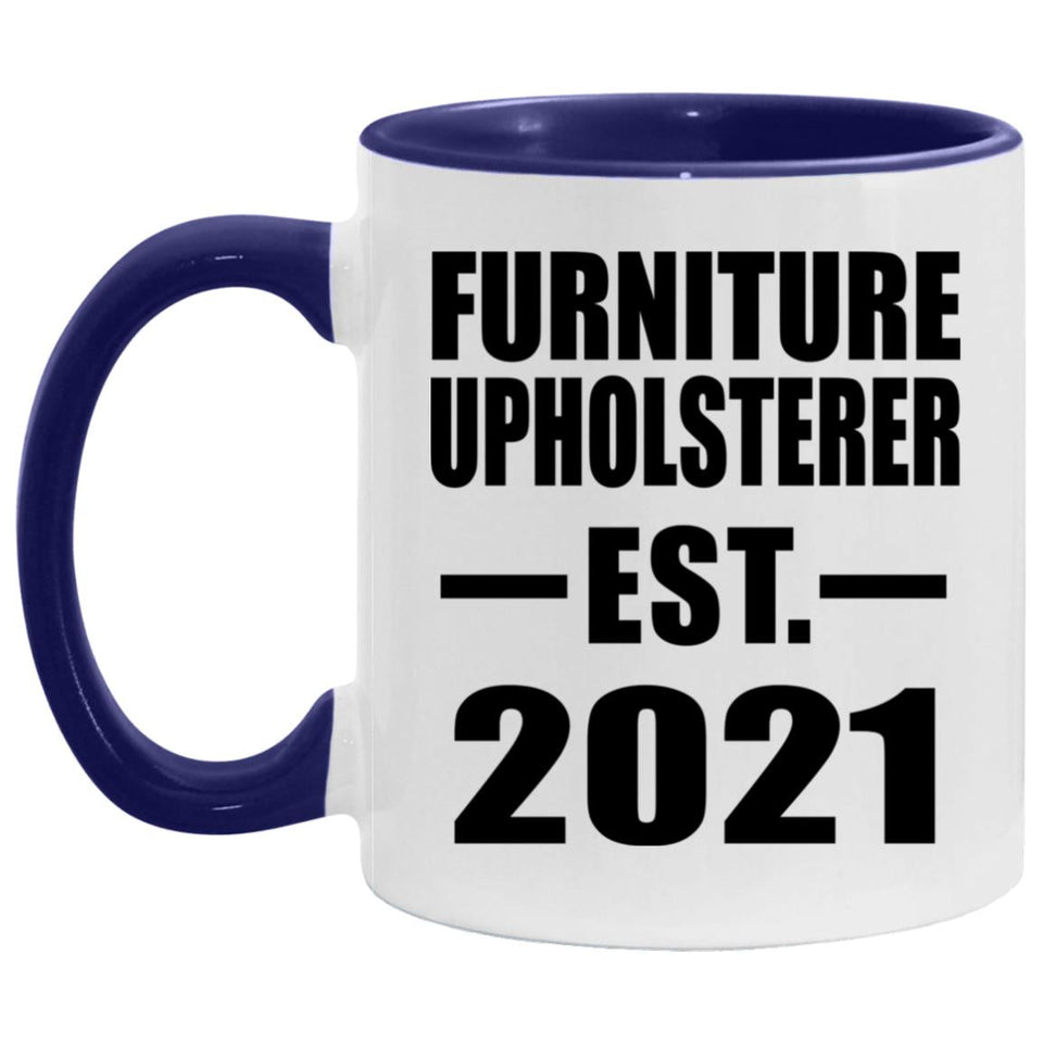 Furniture Upholsterer Established Est. 2021 - 11oz Accent Mug Purple