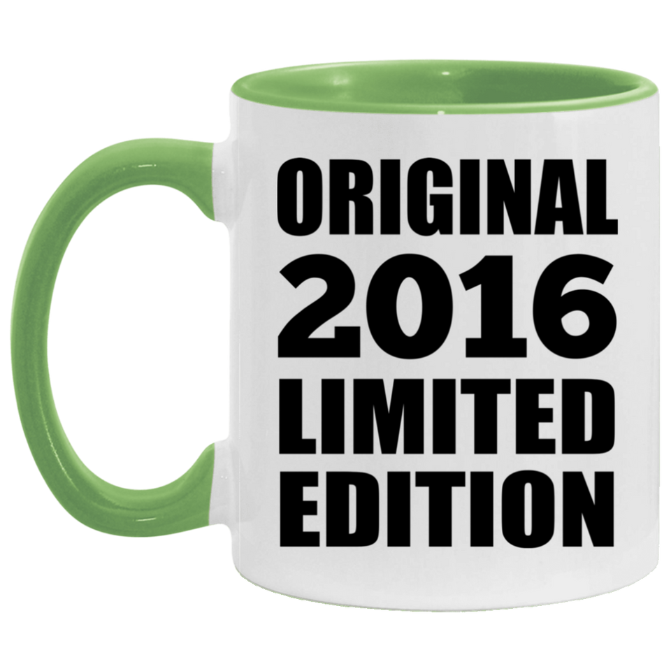 8th Birthday Original 2016 Limited Edition - 11oz Accent Mug Green