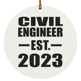 Civil Engineer Established EST. 2023 - Circle Ornament