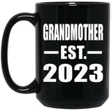 Grandmother Established EST. 2023 - 15oz Coffee Mug Black