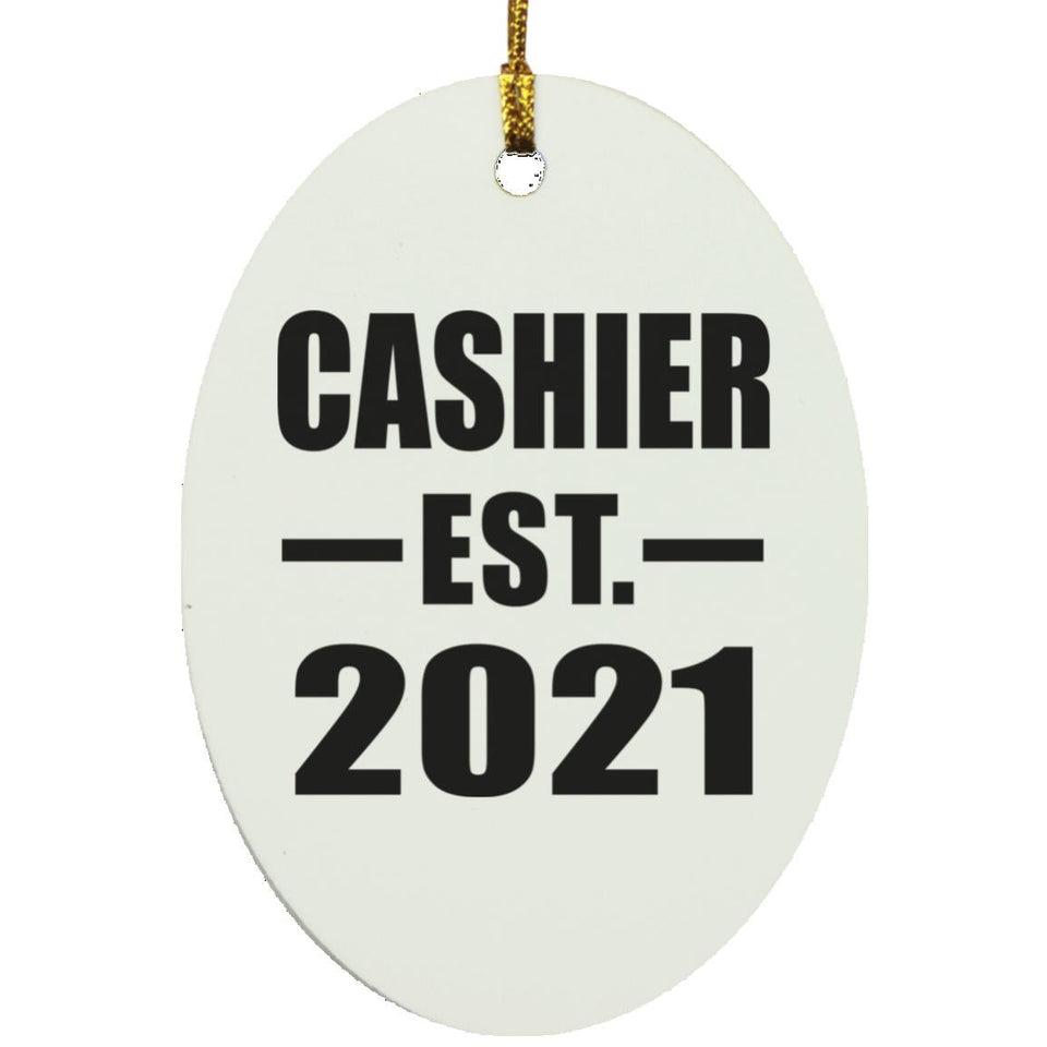 Cashier Established EST. 2021 - Oval Ornament
