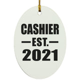 Cashier Established EST. 2021 - Oval Ornament