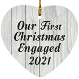 Our First Christmas Engaged 2021 - Heart Ornament F