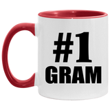 Number One #1 Gram - 11oz Accent Mug Red