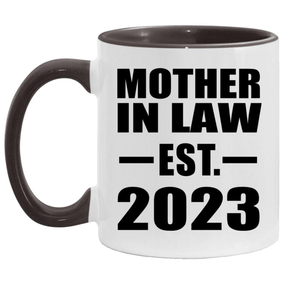 Mother In Law Established EST. 2023 - 11oz Accent Mug Black
