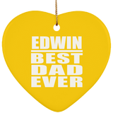 Edwin Best Dad Ever - Heart Ornament