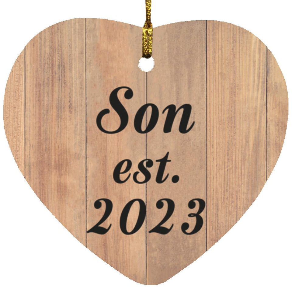 Son Established EST. 2023 - Heart Ornament C