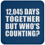 33rd Anniversary 12,045 Days Together But Who's Counting - Drink Coaster