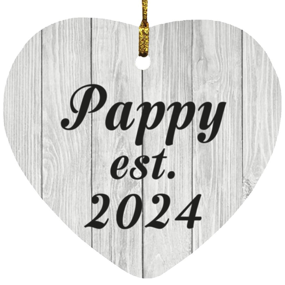 Pappy Established Est. 2024 - Heart Ornament F