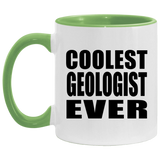 Coolest Geologist Ever - 11oz Accent Mug Green