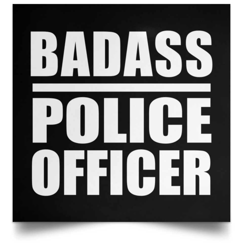 Badass Police Officer - Poster Square