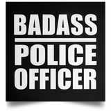 Badass Police Officer - Poster Square