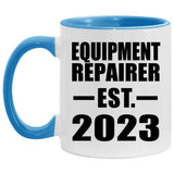 Equipment Repairer Established EST. 2023 - 11oz Accent Mug Blue