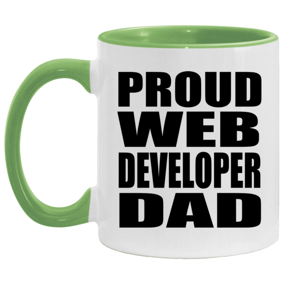 Proud Web Developer Dad - 11oz Accent Mug Green