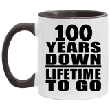 100th Anniversary 100 Years Down Lifetime To Go - 11oz Accent Mug Black