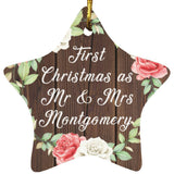 First Christmas As Mr & Mrs Montgomery - Star Ornament A