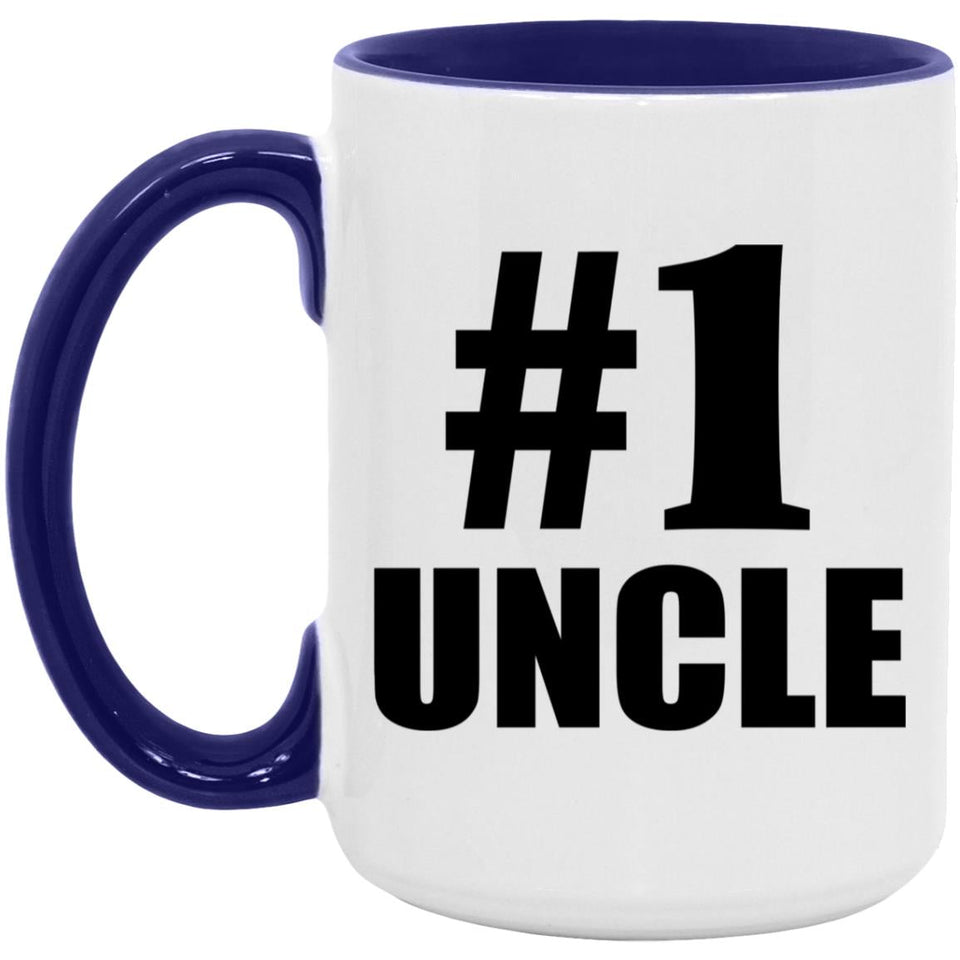 Number One #1 Uncle - 15oz Accent Mug Purple