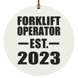 Forklift Operator Established EST. 2023 - Circle Ornament