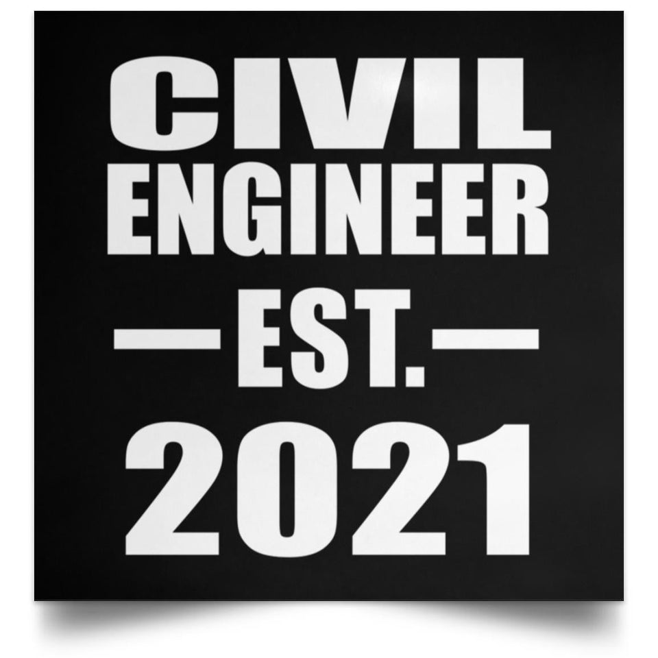 Civil Engineer Established EST. 2021 - Poster Square
