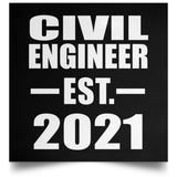Civil Engineer Established EST. 2021 - Poster Square